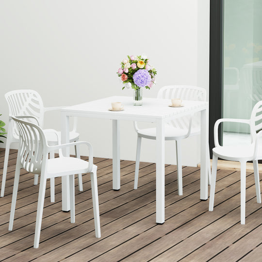 Playa 31.5" Iron Metal Frame Outdoor Square Patio Dining Table