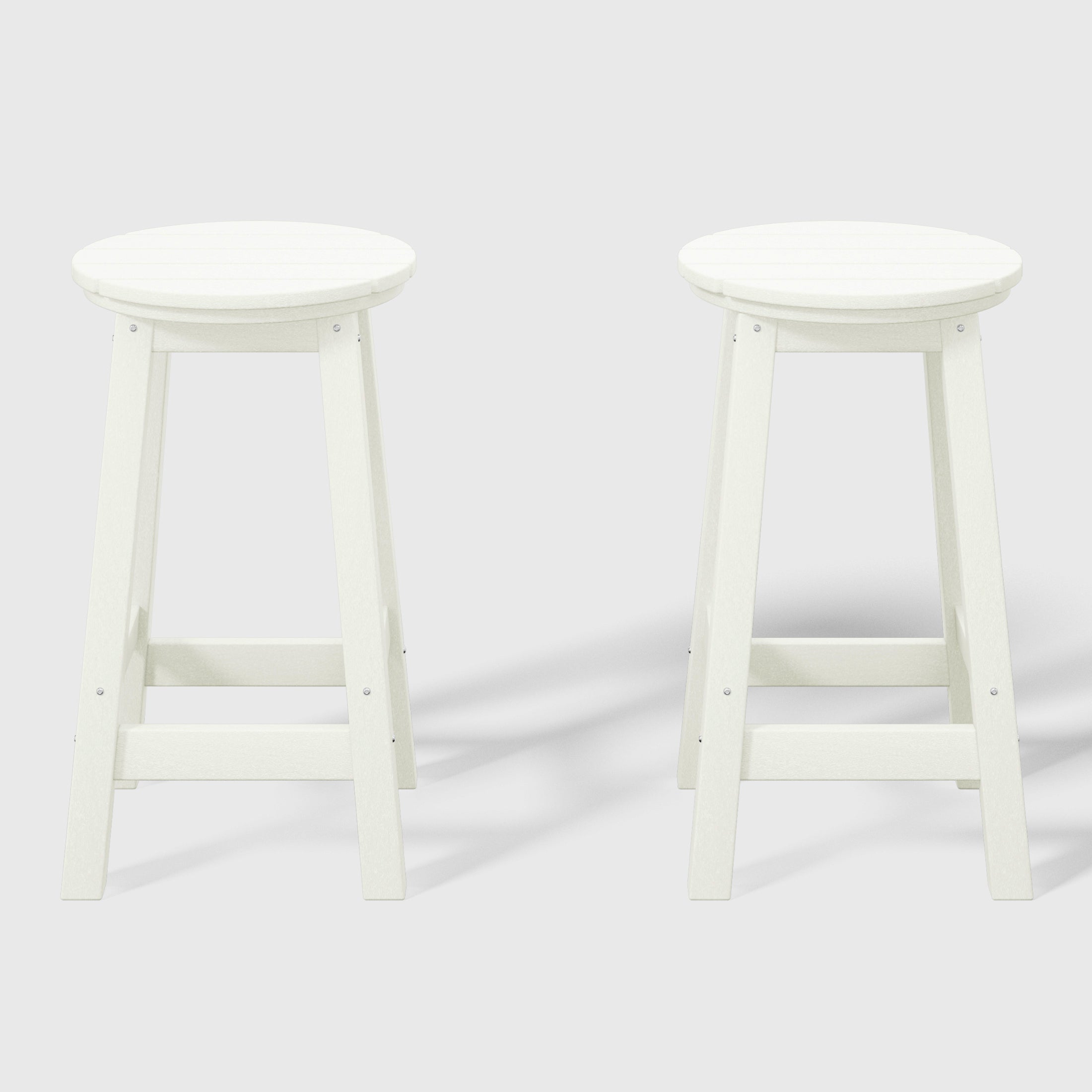 Malibu 24" HDPE Outdoor Patio Round Counter Height Bar Stool Set of 2
