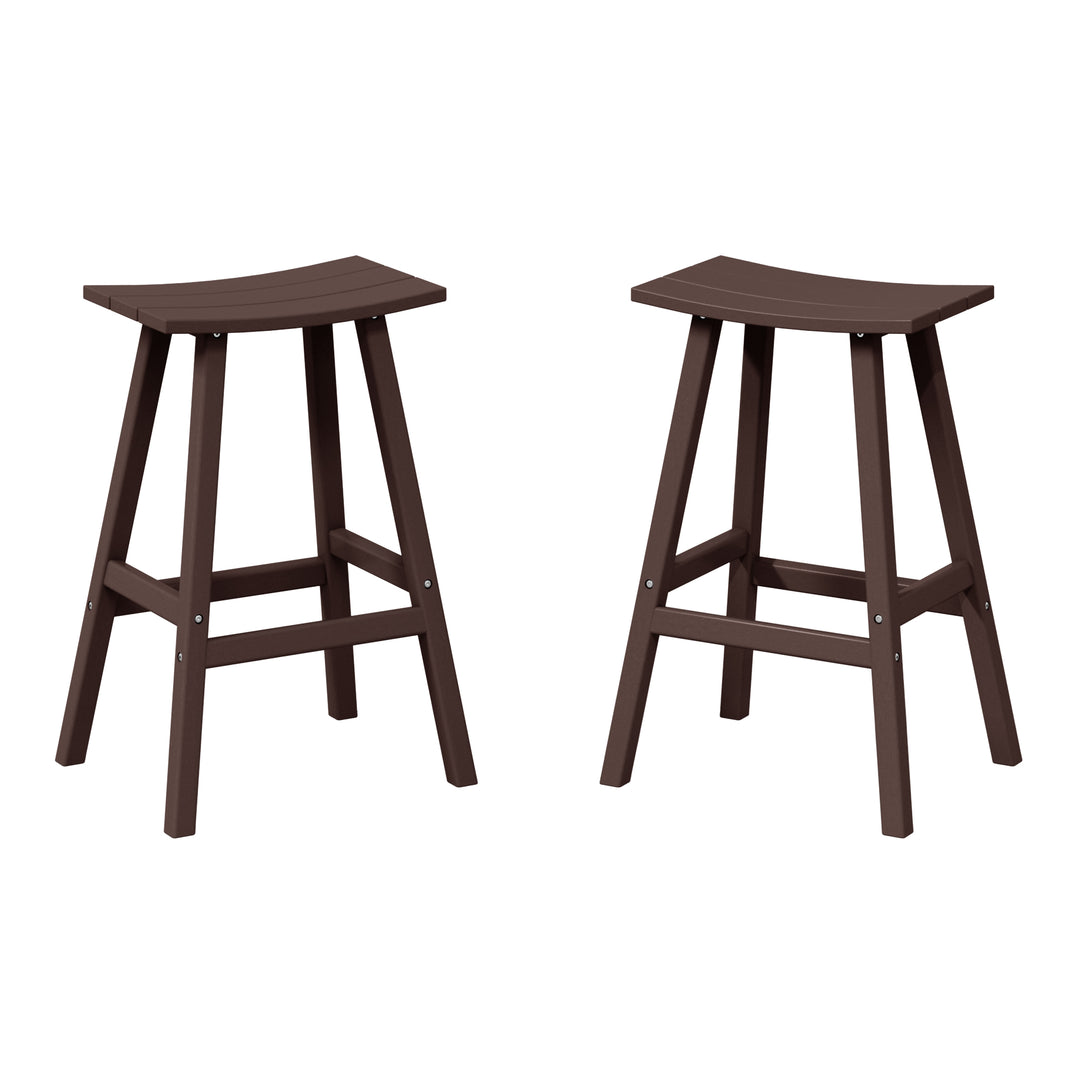 Malibu 2 piece set of 29" height Outdoor / Patio Saddle bar stools