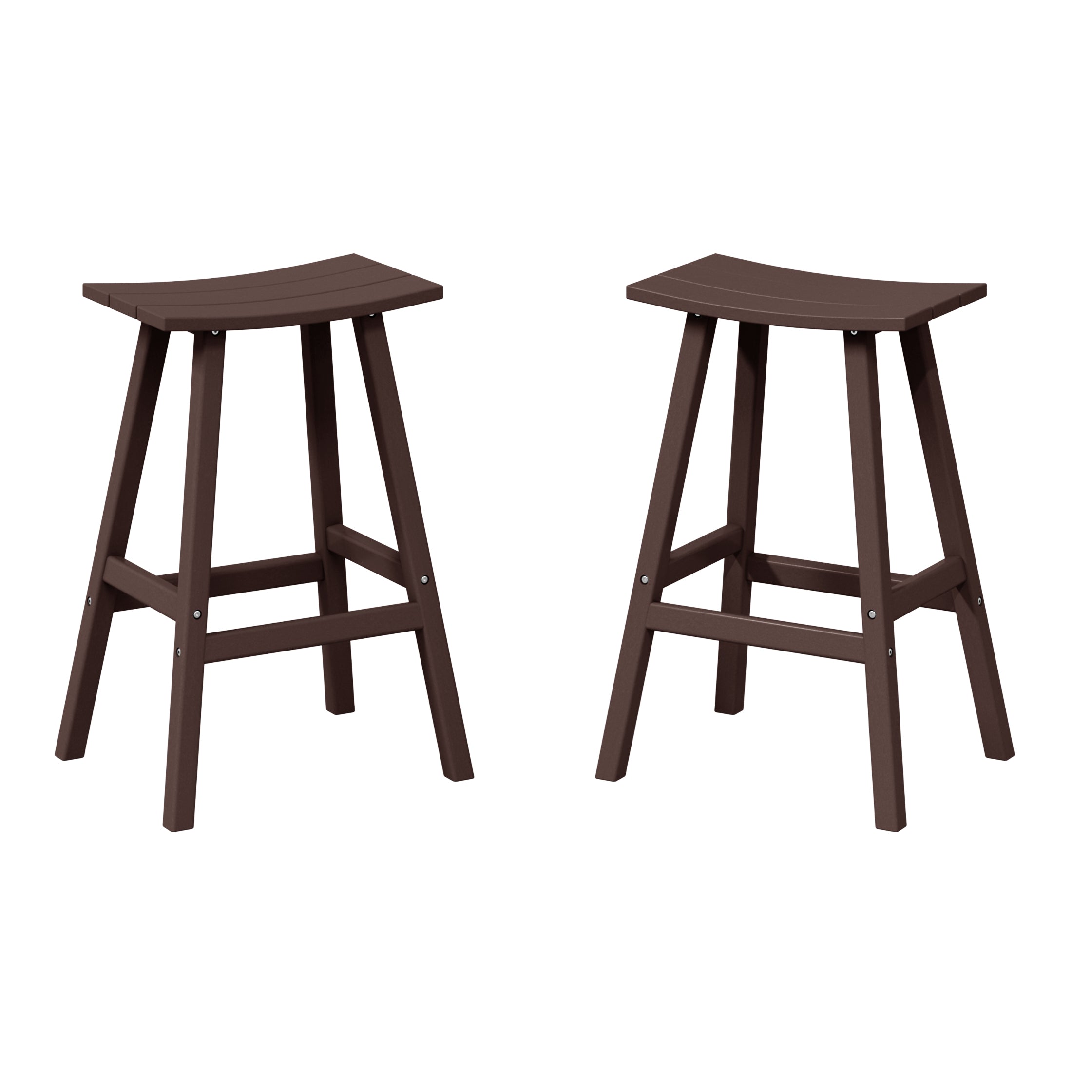 Malibu 29" HDPE Outdoor Patio Bar Height Bar Stools (Set of 2)