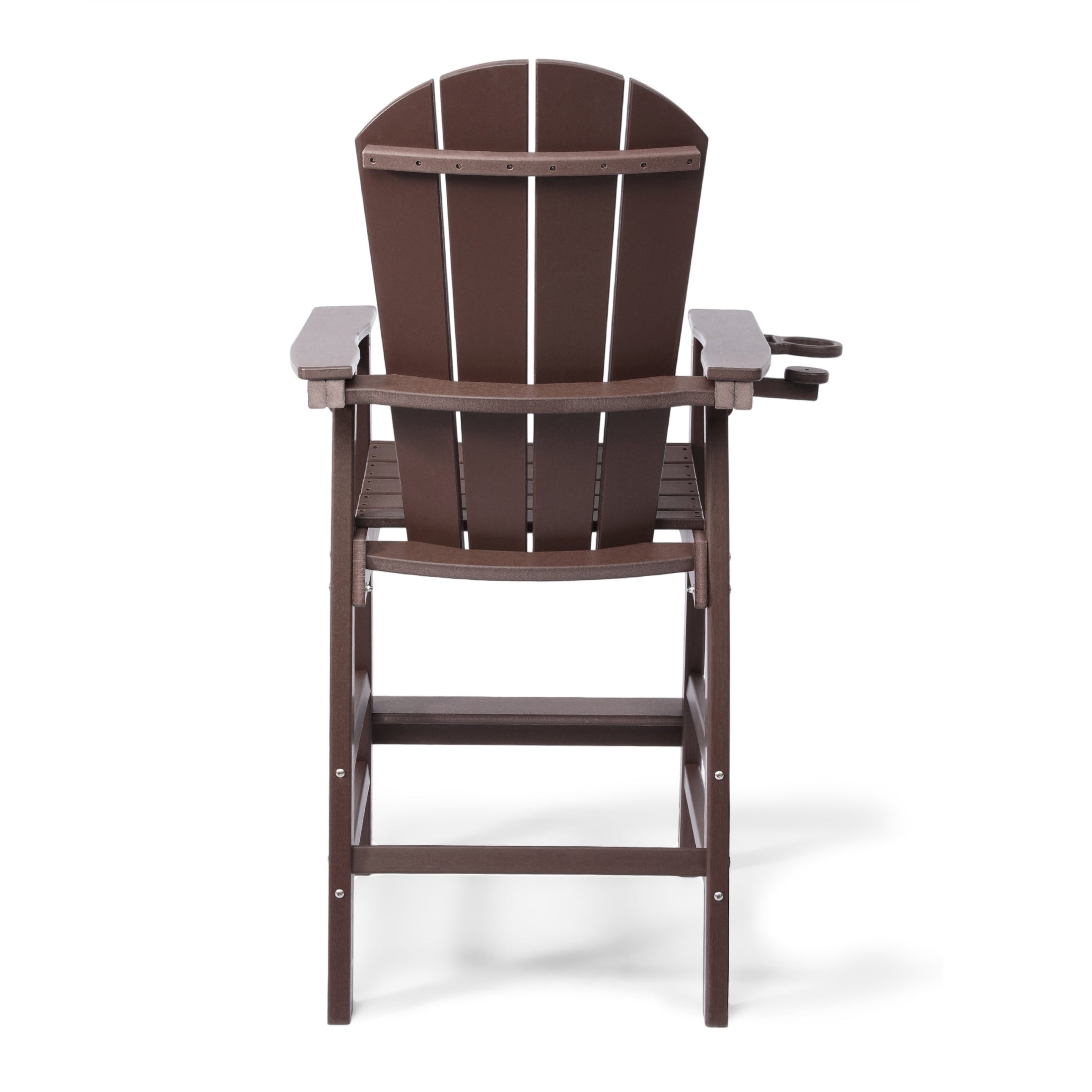 Malibu Outdoor HDPE Tall Adirondack Bar Height Chair With Cup Holder