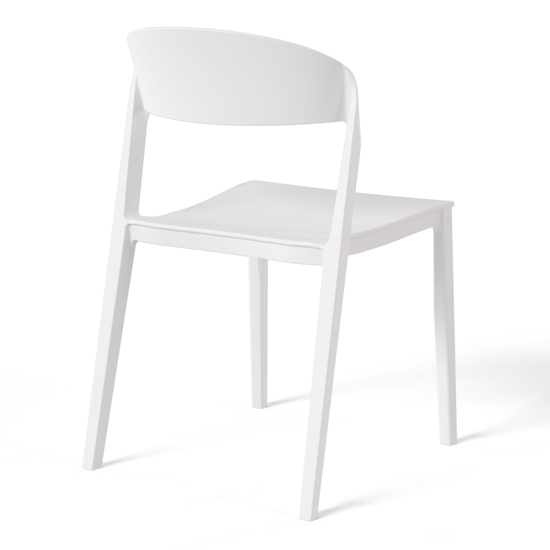 Playa Outdoor Modern Stackable Plastic Patio Bistro Dining Side Chairs (Set of 2)