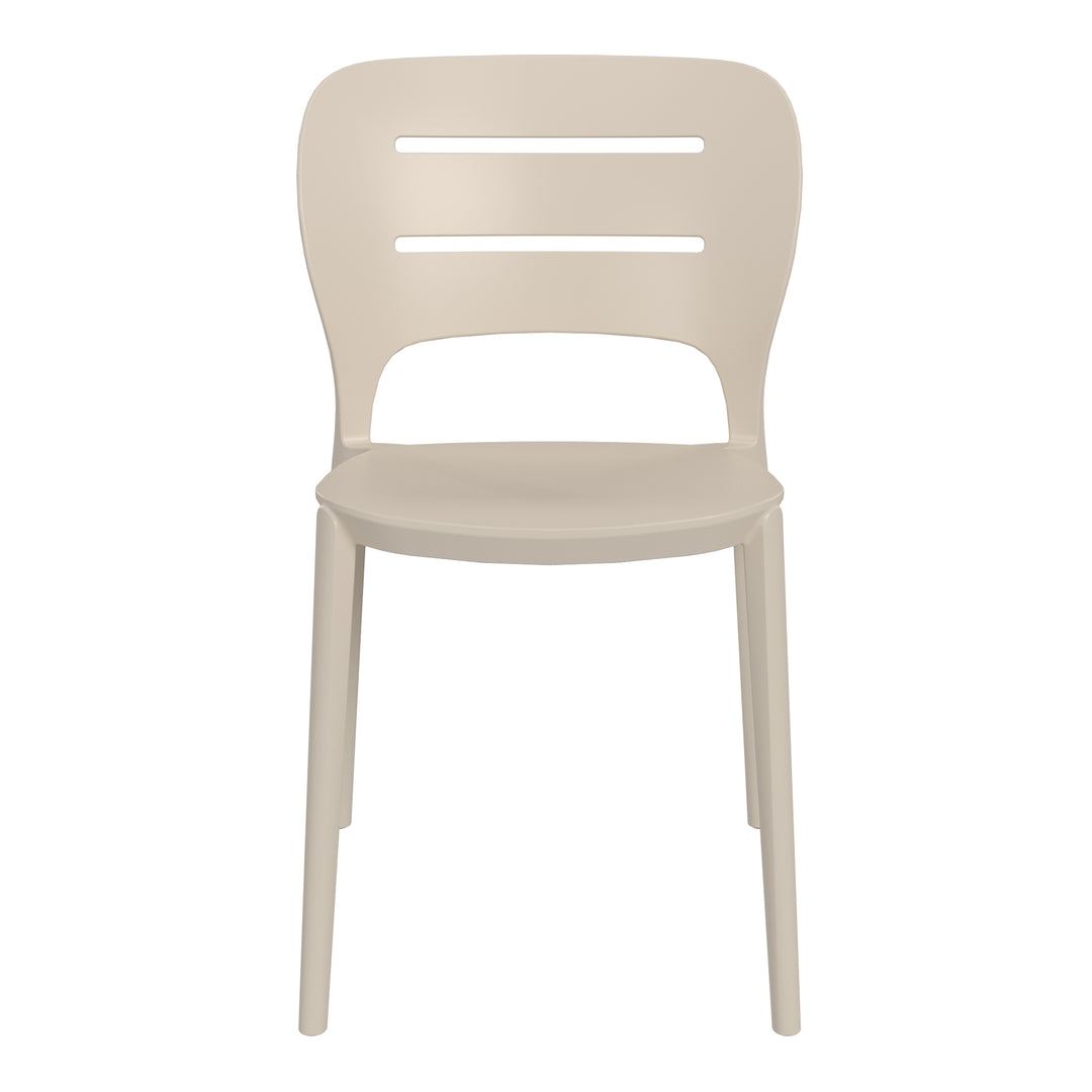Playa Outdoor Modern Stackable Plastic Patio Dining Side Chairs (Set of 4)
