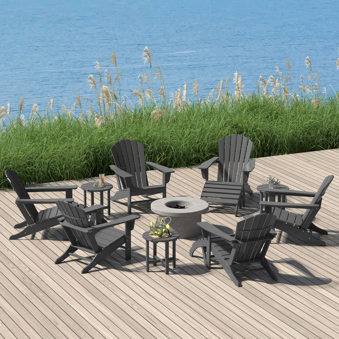 Dylan 12 Piece Outdoor Adirondack Chair With Ottoman And Side Table