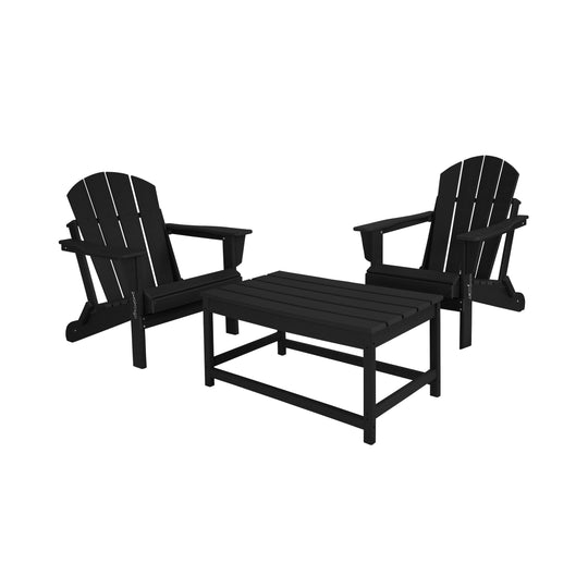 Malibu Westintrends 3-Piece set Outdoor / Patio Poly Adirondack chair set with a Coffee table ( 2 seater )