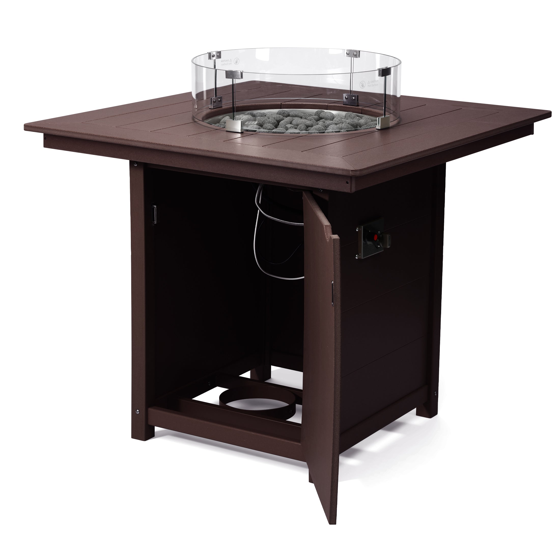 Helios 42" Modern Outdoor Patio Gas Propane Square Fire Pit Table