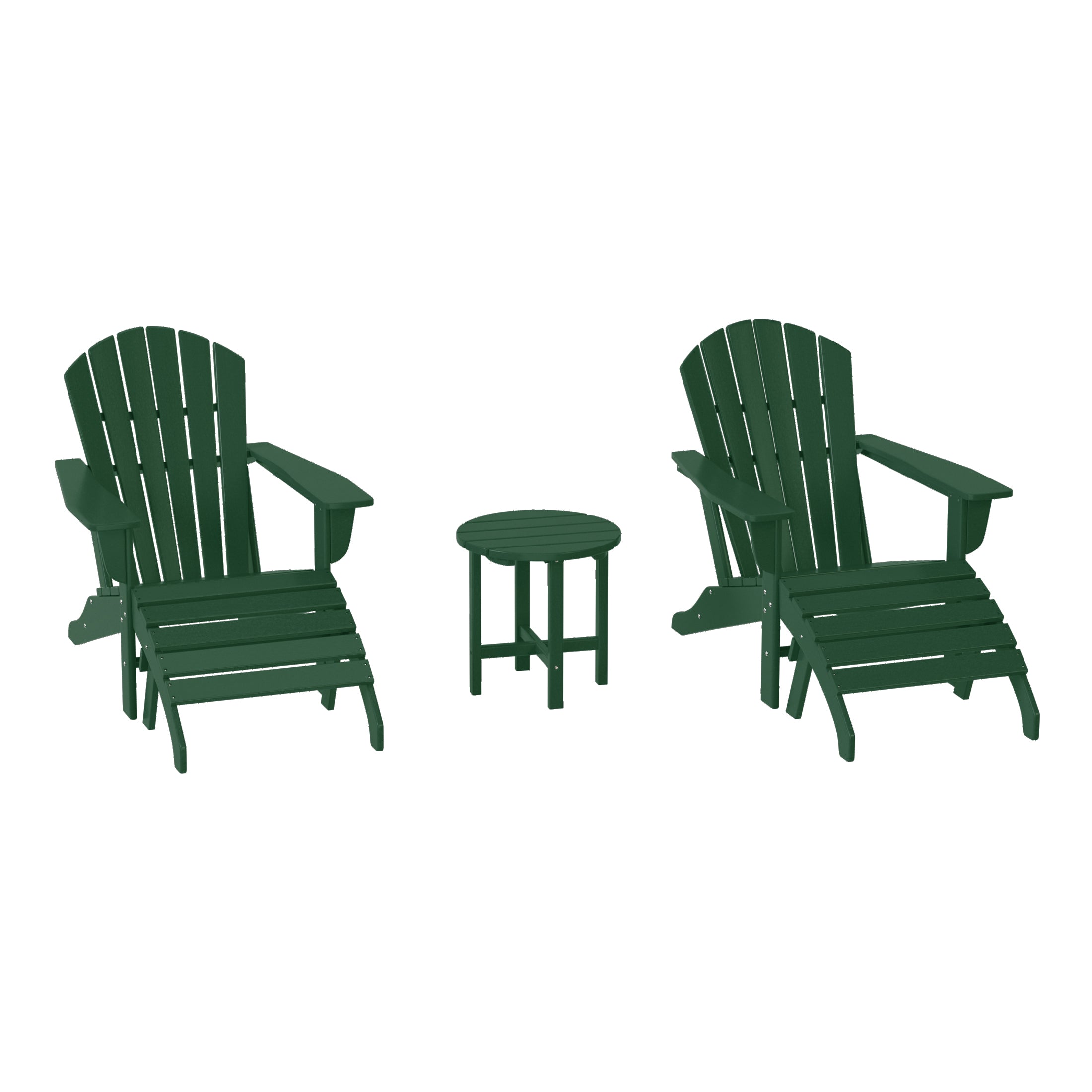 Dylan Outdoor Adirondack Chair With Ottoman And Side Table 5-Piece Set