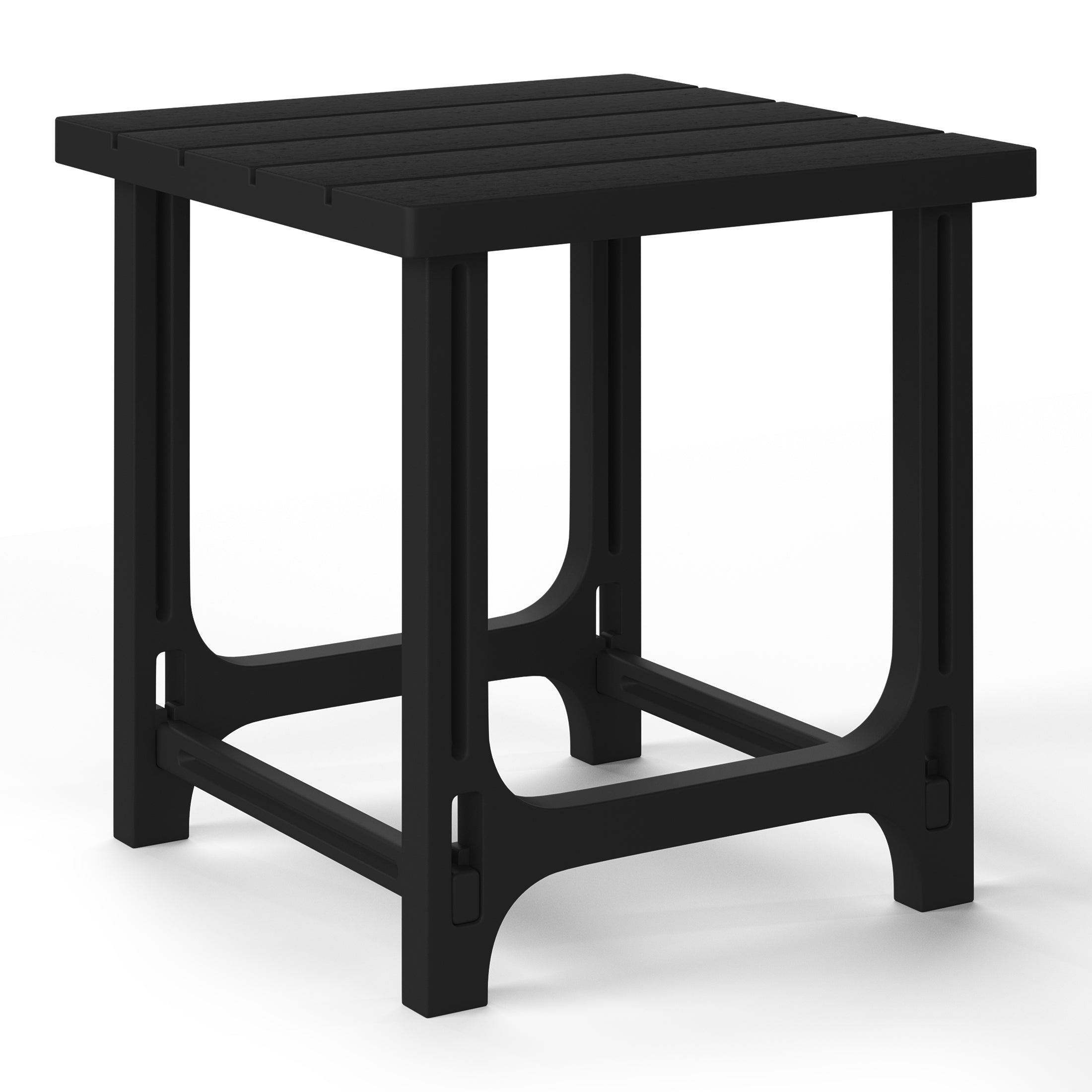 Azura 3-Piece HDPE Outdoor Patio Adirondack Chair with Ottoman and 18" Side Table Set