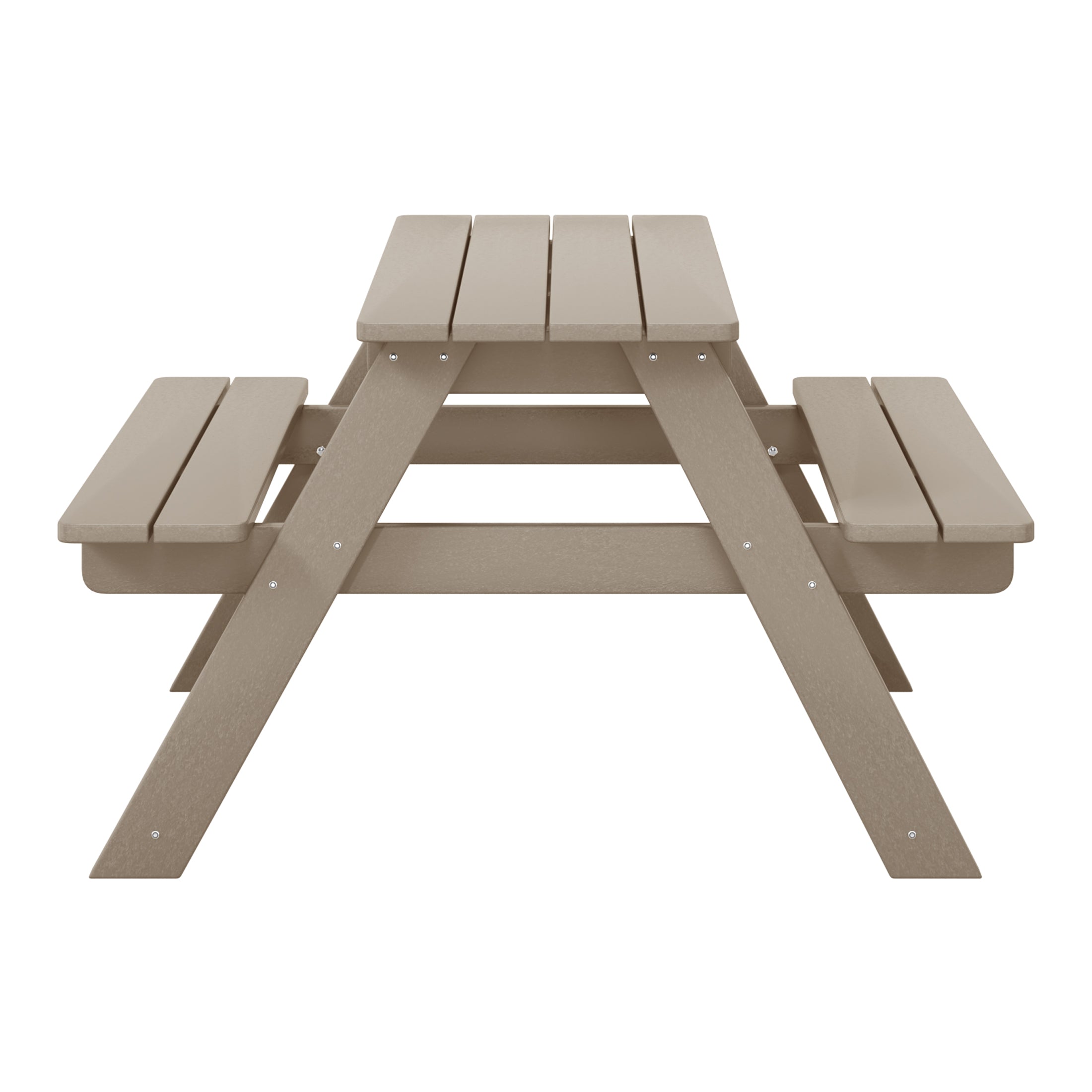 Malibu Outdoor Patio Kids HDPE Plastic Picnic Bench Table