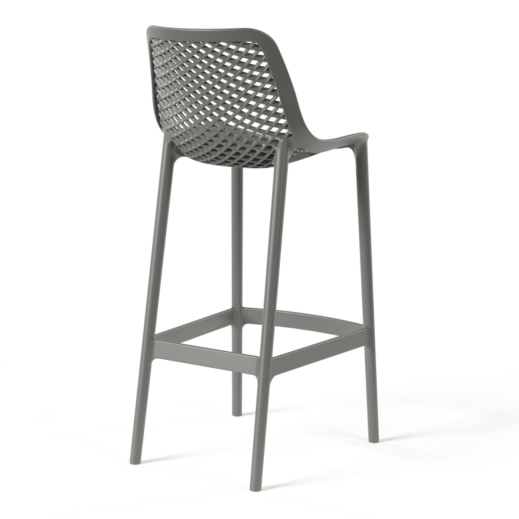 Playa 41.75" Outdoor Modern Polypropylene Plastic Patio Bar Height Stools (Set of 2)