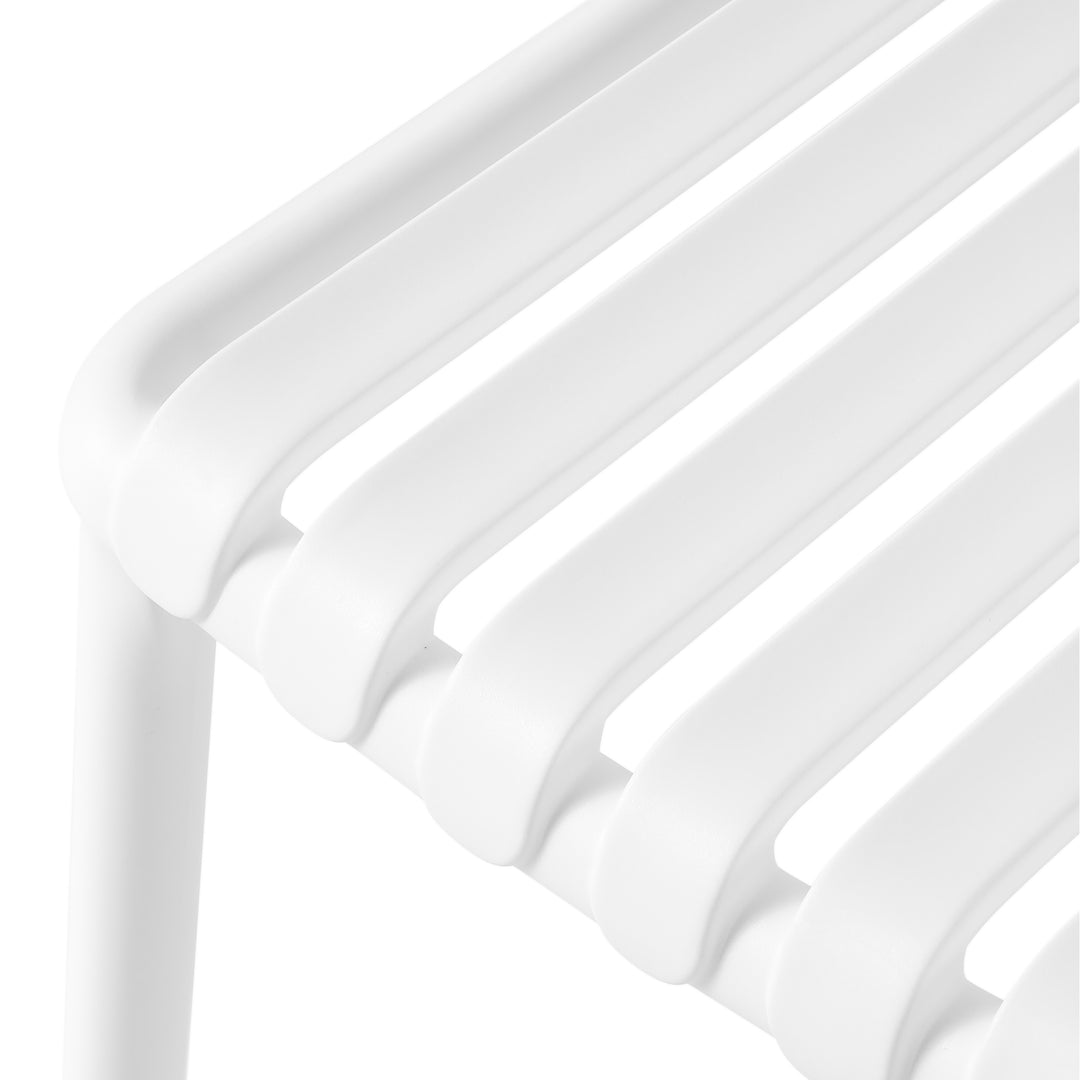 Playa 3-Piece Outdoor Metal Dining Table Set And Stackable Resin Patio Chairs