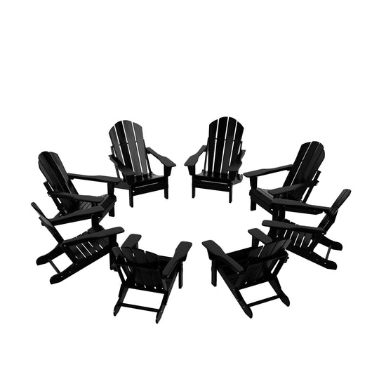 Malibu Outdoor Folding Poly Adirondack Chair (Set of 8)