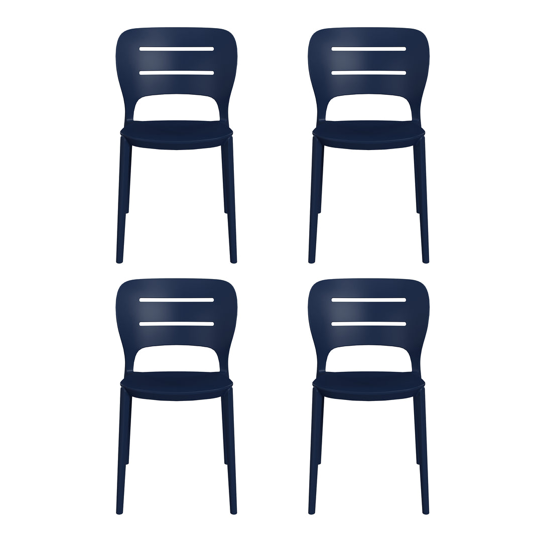 Playa Outdoor Modern Stackable Plastic Patio Dining Side Chairs (Set of 4)