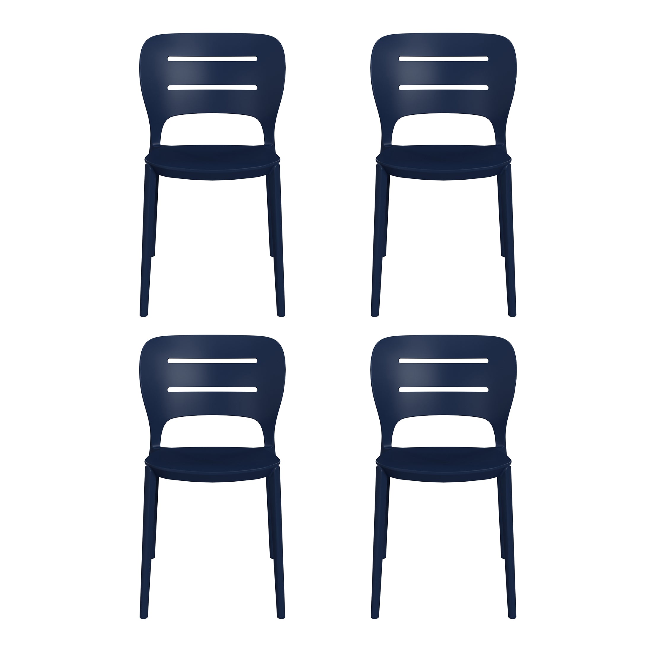 Playa Outdoor Modern Stackable Plastic Patio Dining Side Chairs (Set of 4)