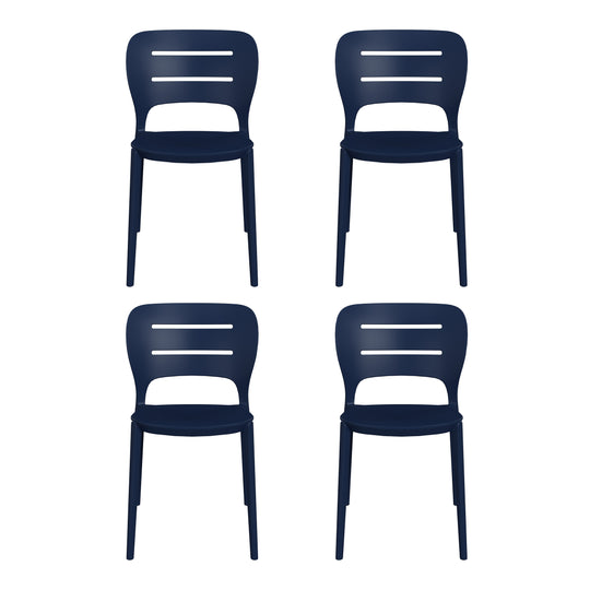 Playa Outdoor Modern Stackable Plastic Patio Dining Side Chairs (Set of 4)