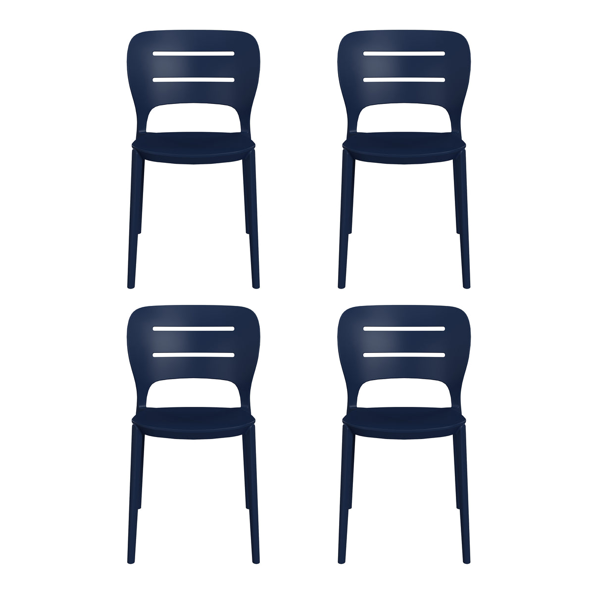 Playa Outdoor Modern Stackable Plastic Patio Dining Side Chairs (Set of 4)