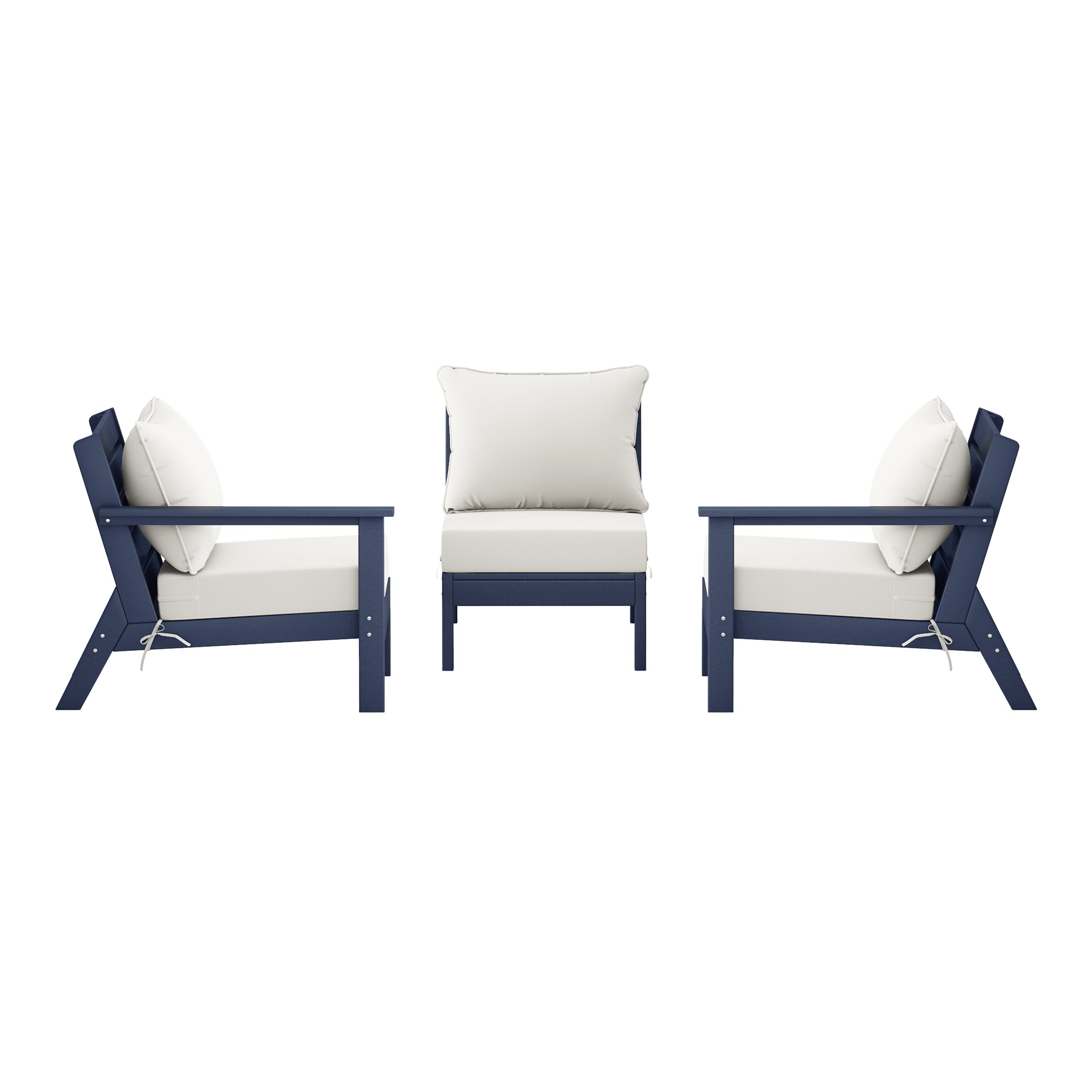 Avalon Outdoor Patio HDPE Sectional Sofa with Patio Cushions