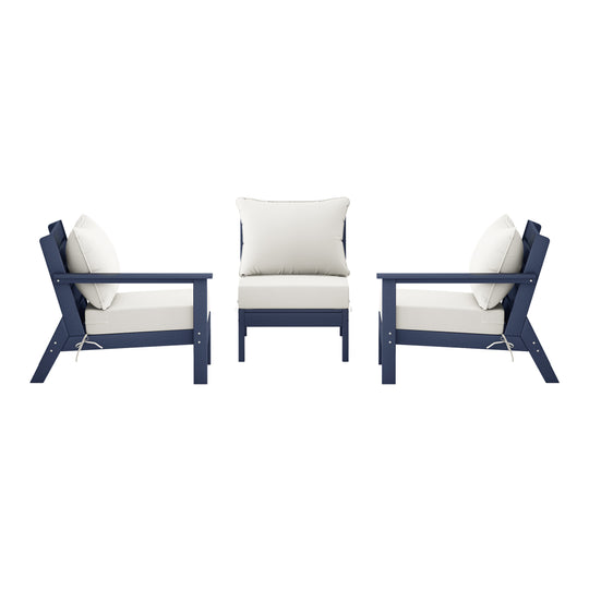 Avalon Outdoor Patio HDPE Sectional Sofa with Patio Cushions