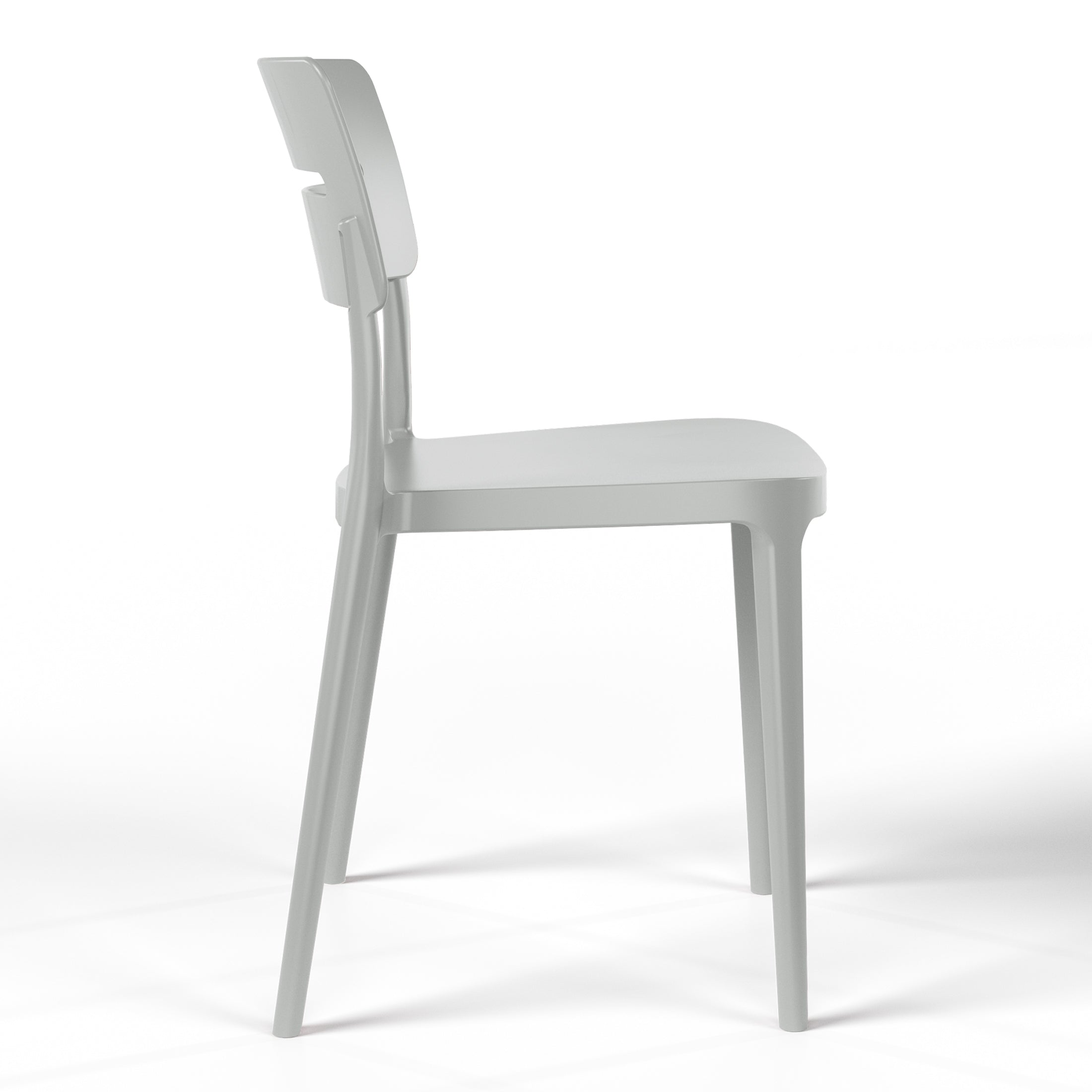 Playa Outdoor Modern Stackable Plastic Patio Dining Chairs (Set of 4)