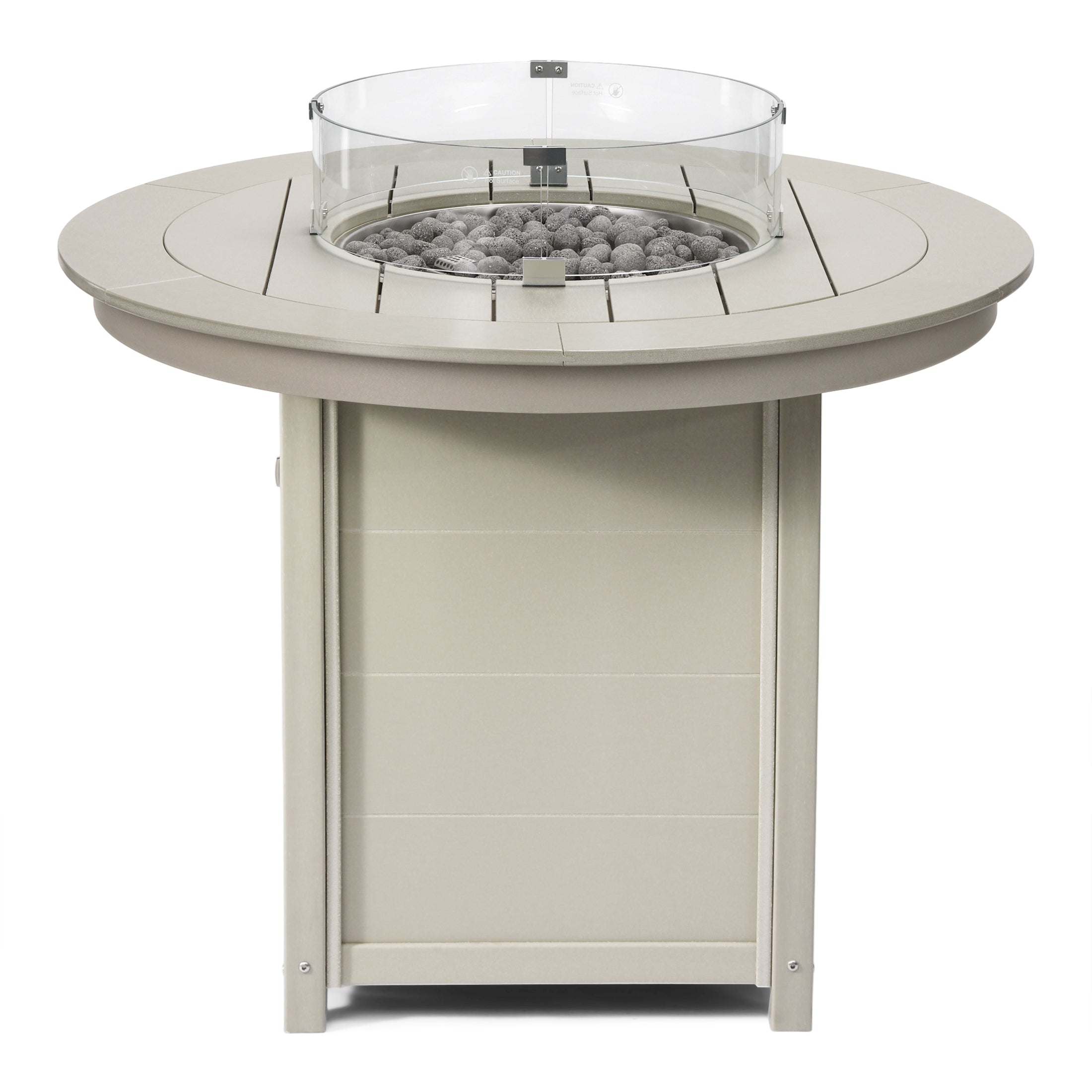 Helios 47" Modern Outdoor Patio Propane Round Counter Height Fire Pit Table