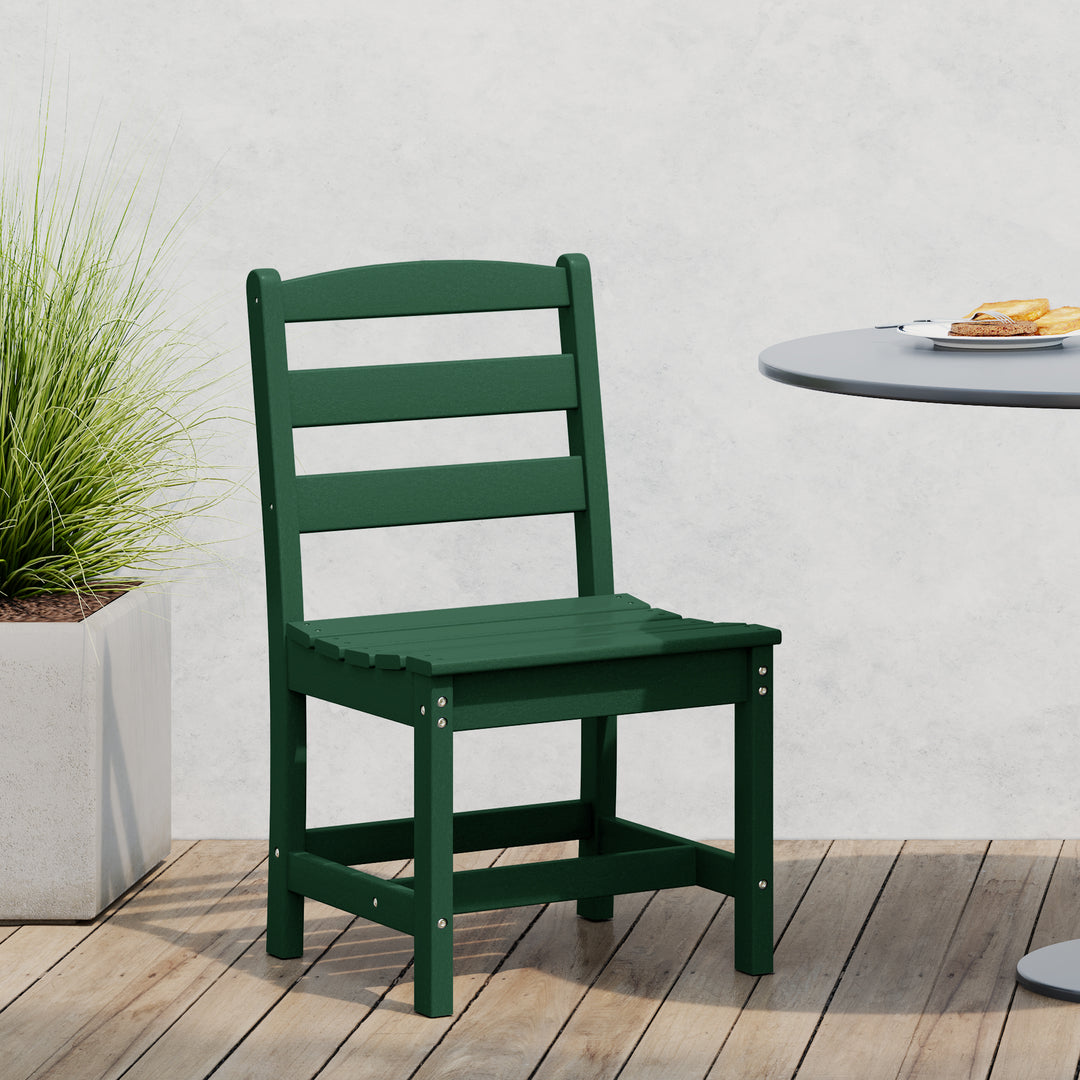 Ashore Outdoor HDPE Patio Classic Armless Dining Side Chair