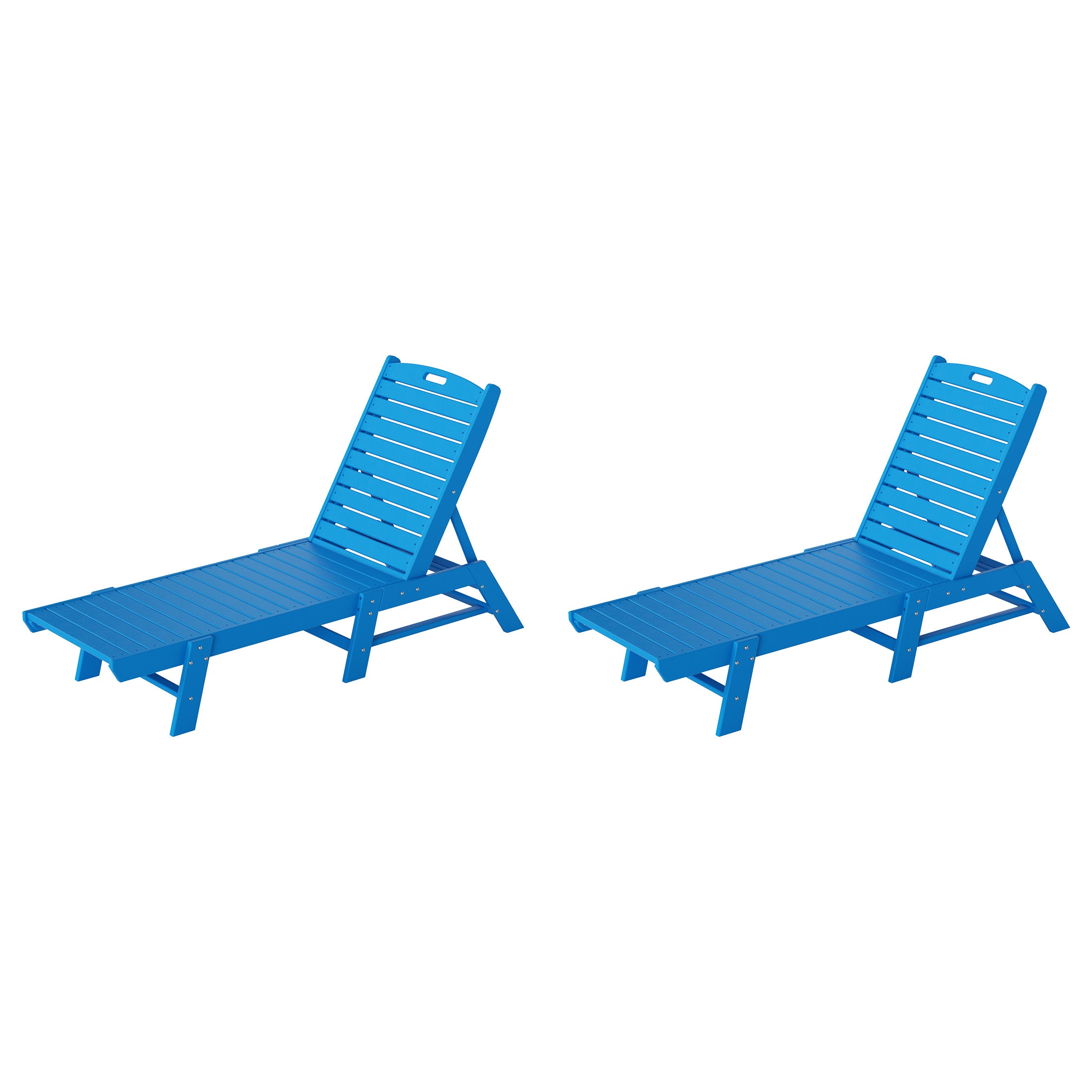 Malibu Poly Reclining Outdoor Patio Chaise Lounge Chair Adjustable (Set of 2)