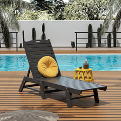 Malibu adjustable reclining chaise lounge in Gray styled outdoors
