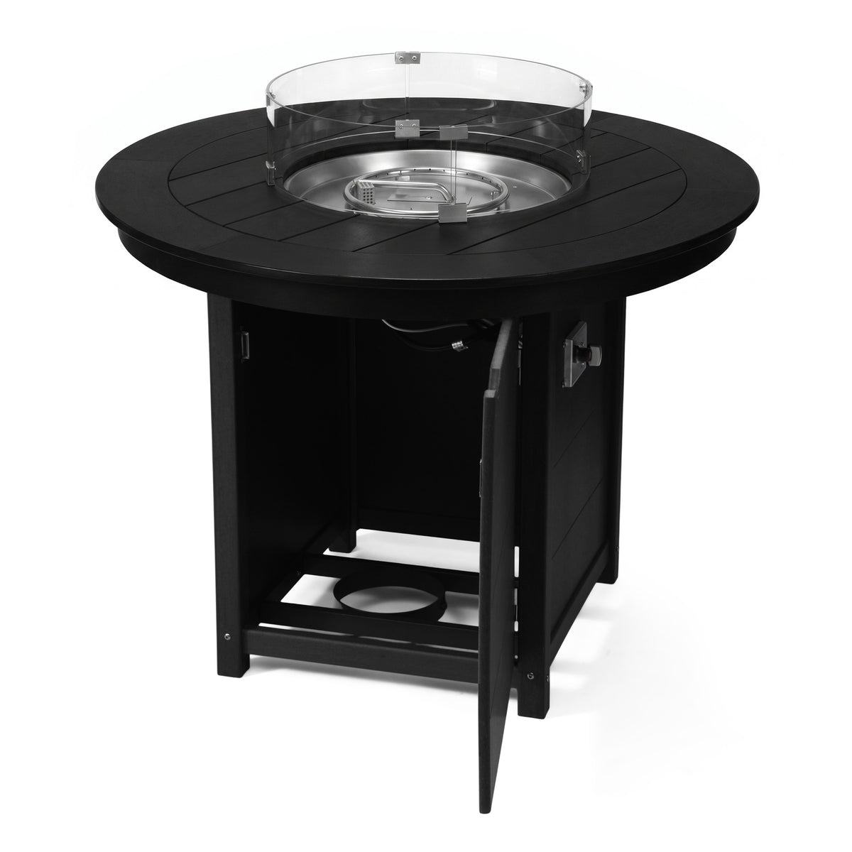 Helios 47" Modern Outdoor Patio Propane Round Counter Height Fire Pit Table