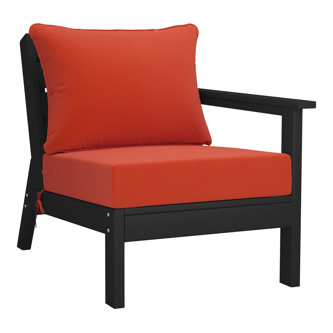 Avalon Outdoor Patio HDPE Sectional Sofa with Patio Cushions