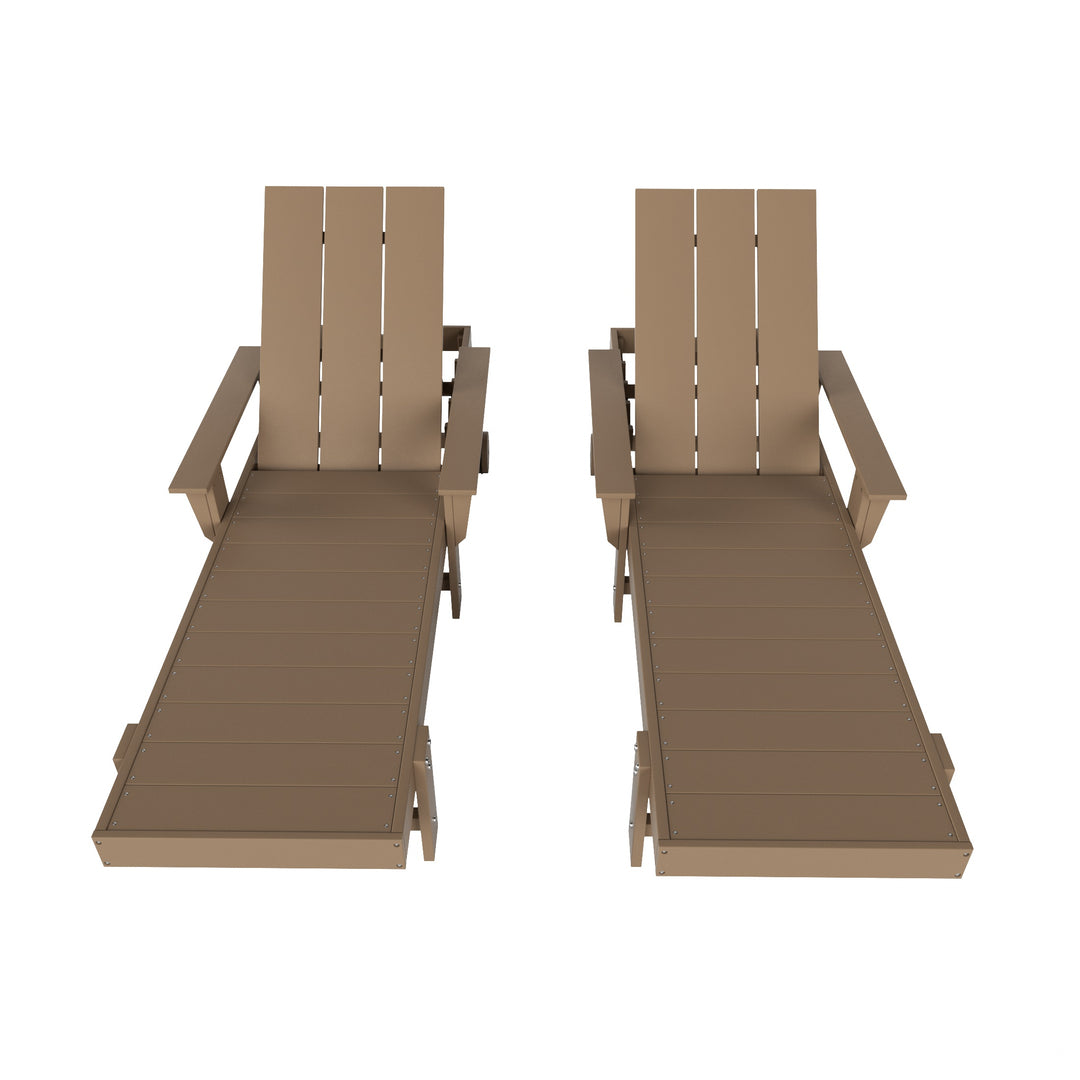 Ashore 2 Piece Reclining Chaise Lounge With Arms & Wheels