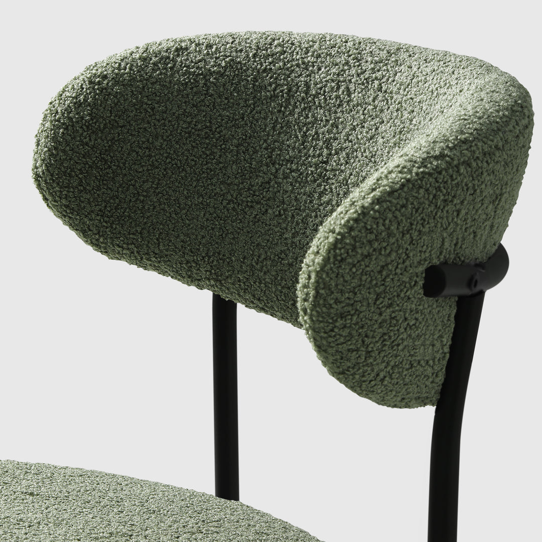 Alexandria Mid-Century Modern Upholstered Sherpa Round Dining Chairs (Set of 6)