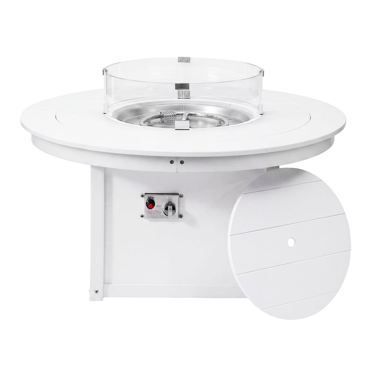 Helios 47" Modern Outdoor 55,000 BTU Patio Propane Round Fire Pit Table