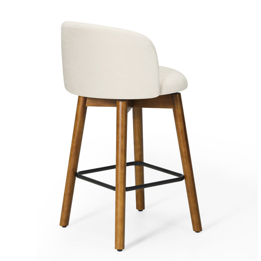 Soho Modern Chenille Upholstered 26" Counter Height Swivel Bar Stools (Set of 2)