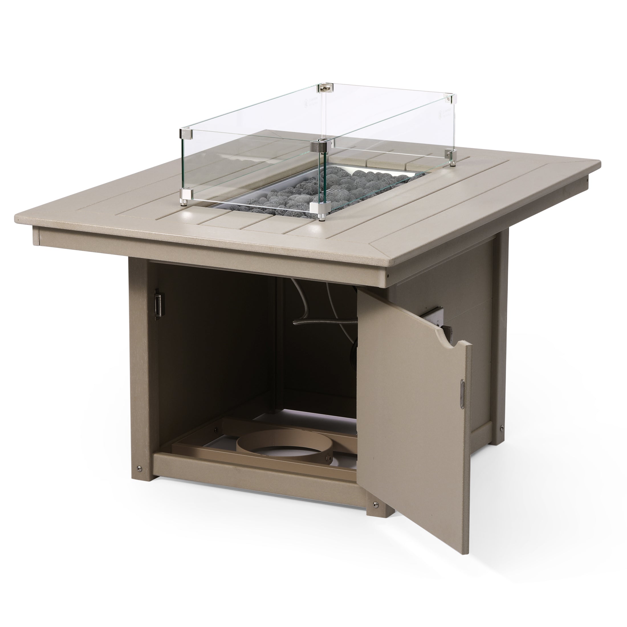 Helios 46" Modern Outdoor 55,000 BTU Patio Gas Propane Rectangle Deck Fire Pit Table