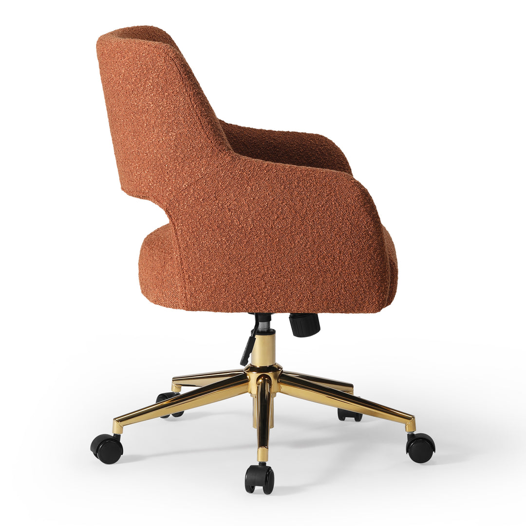 Genevieve Mid-Century Modern Swivel Office Vanity Chair with Wheels