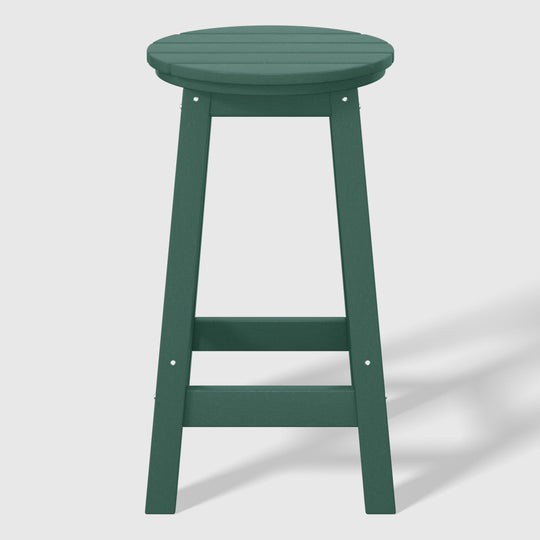 Malibu 24" HDPE Outdoor Patio Round Counter Height Bar Stool Set of 2