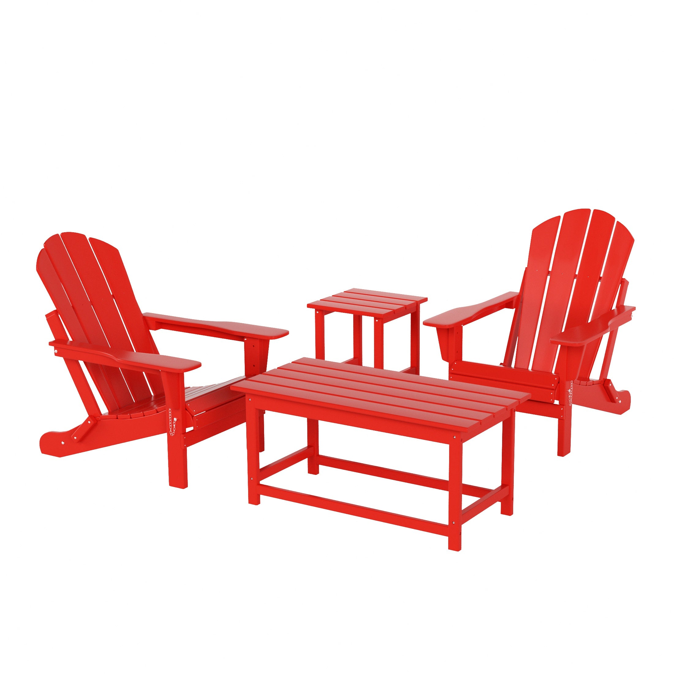 Malibu 4-Piece set Outdoor / Patio Poly Adirondack chairs with a Coffee and a side table ( 2 seater )
