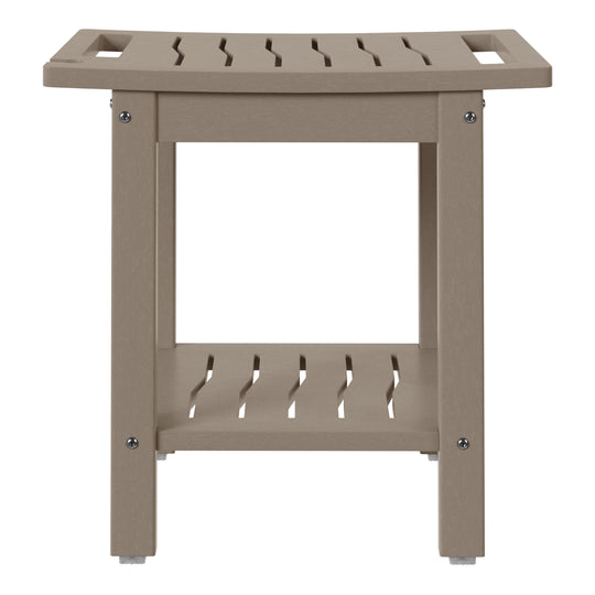 Sage HDPE Poly Plastic Waterproof Bathroom Shower Bench