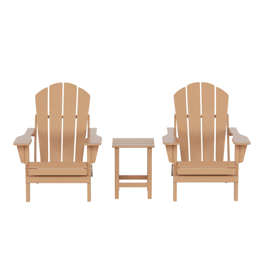 Malibu Westintrends 3-Piece set Outdoor / Patio Poly Adirondack chair set with a side table ( 2 seater )