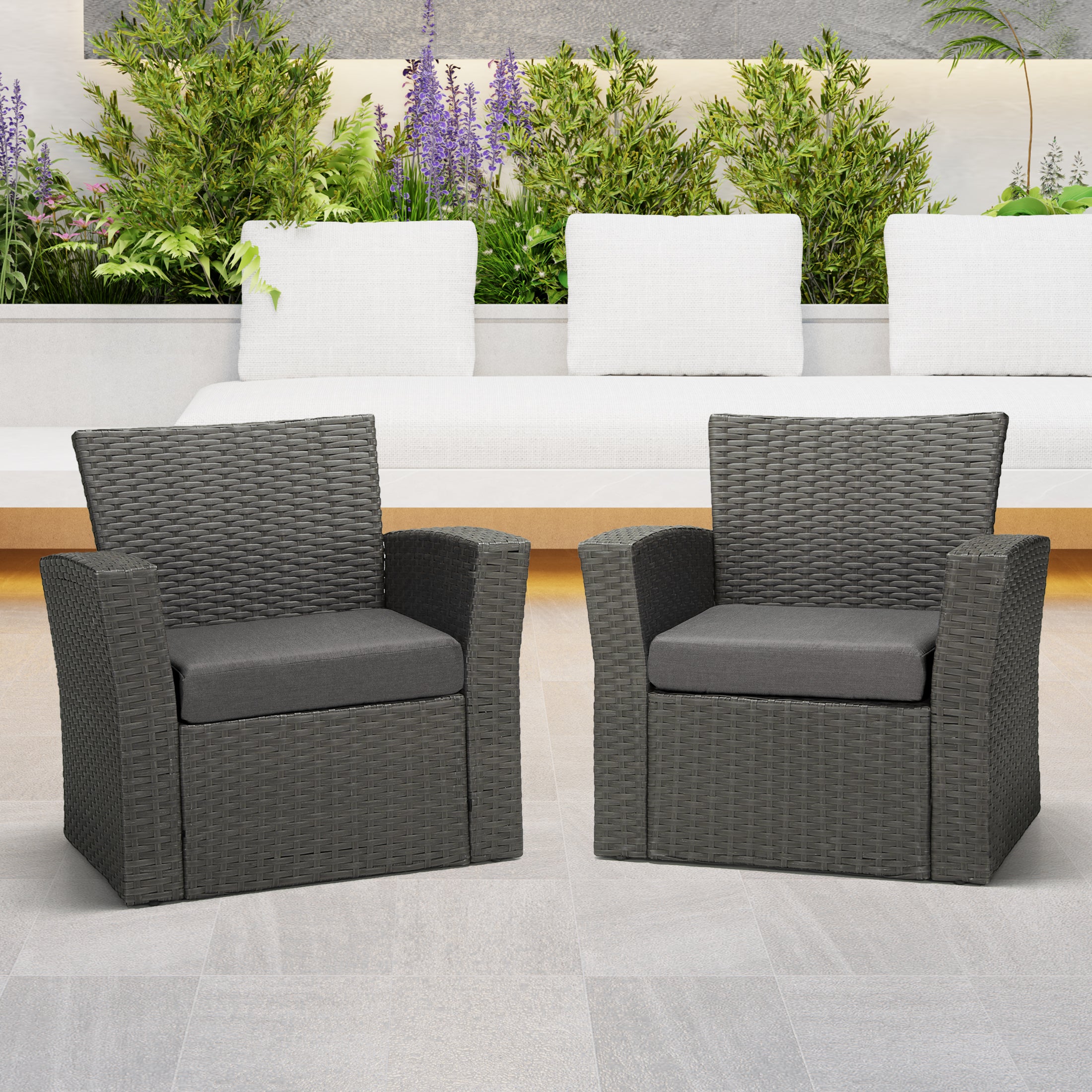 Solace Outdoor Patio Furniture Seat Chair Square Cushions Set of 2, 20" x 19"