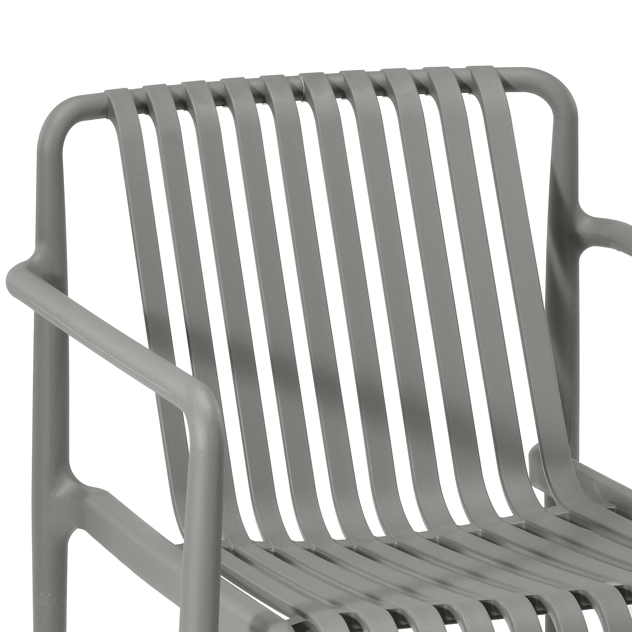 Playa Outdoor Modern Stackable Plastic Patio Club Armchairs (Set of 2)