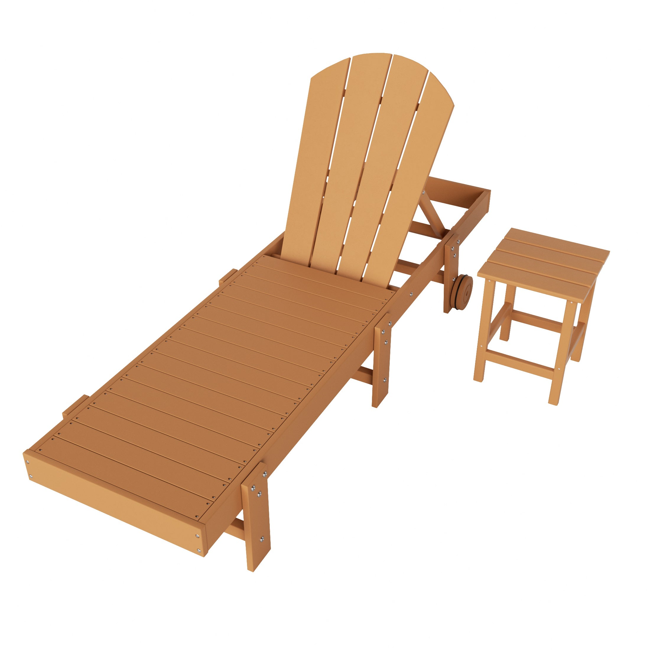 Malibu 2 Piece Adirondack Poly Reclining Chaise Lounge With Wheels
