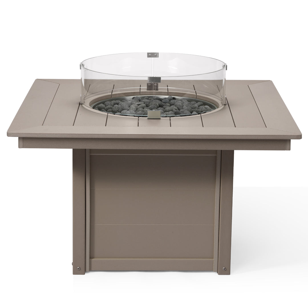 Helios 42" Modern Outdoor Patio Propane Square Fire Pit Table