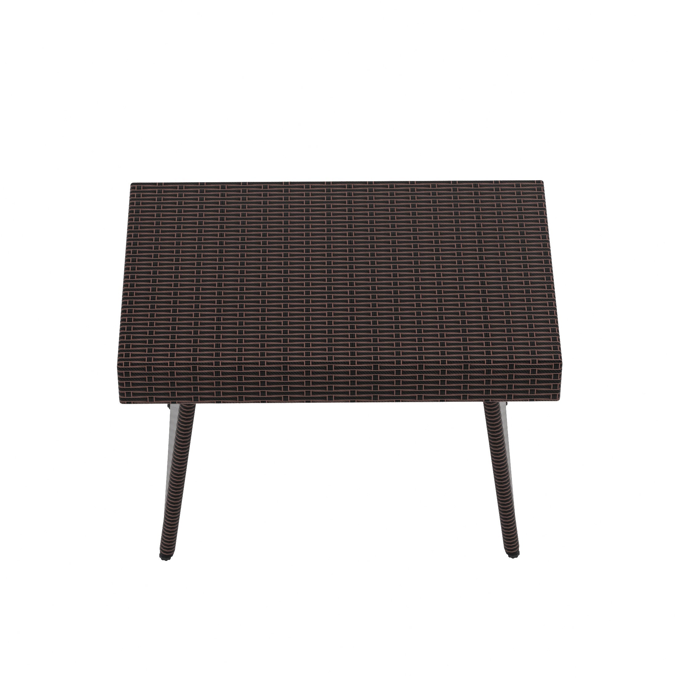 Coastal Plastic Rattan Wicker Outdoor Patio Folding Side Table