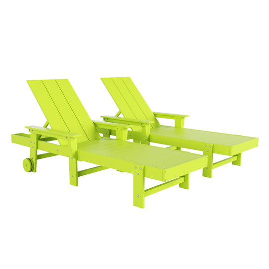 Ashore 2 Piece Reclining Chaise Lounge With Arms & Wheels