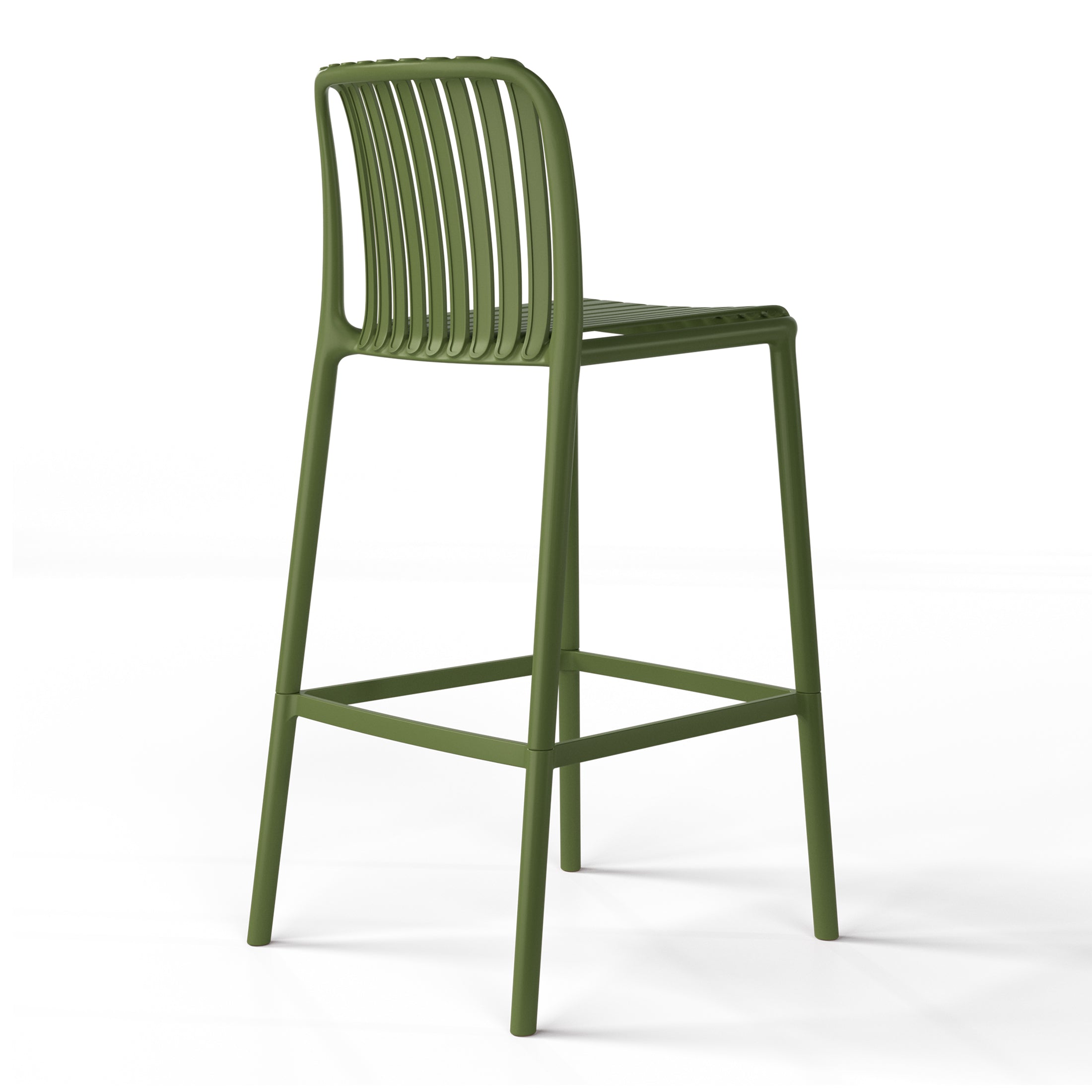 Playa 29.5" Outdoor Modern Polypropylene Plastic Patio Bar Height Stools (Set of 2)