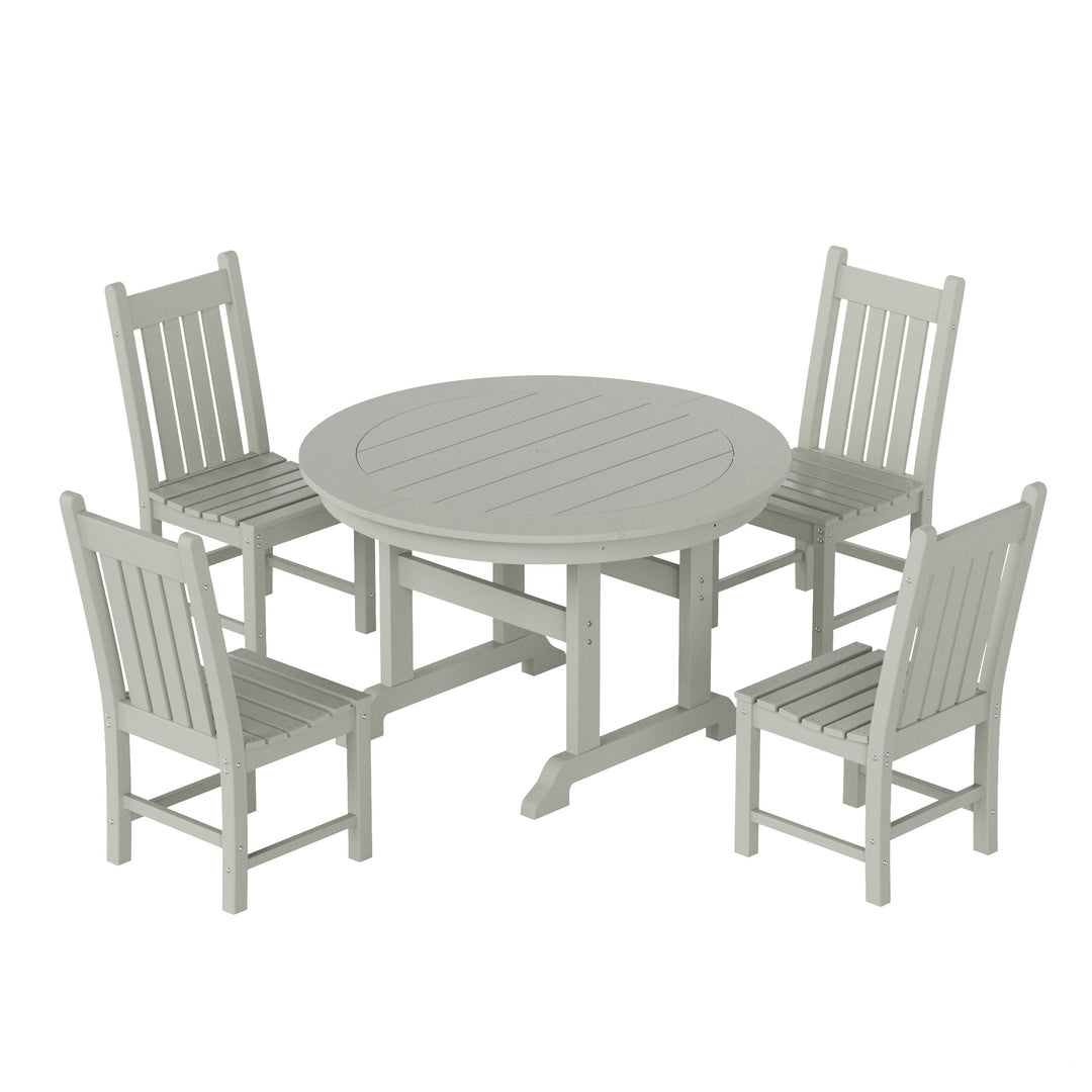 Malibu 5 Piece Outdoor Patio Dining Set Outdoor Round Table and Chair Set