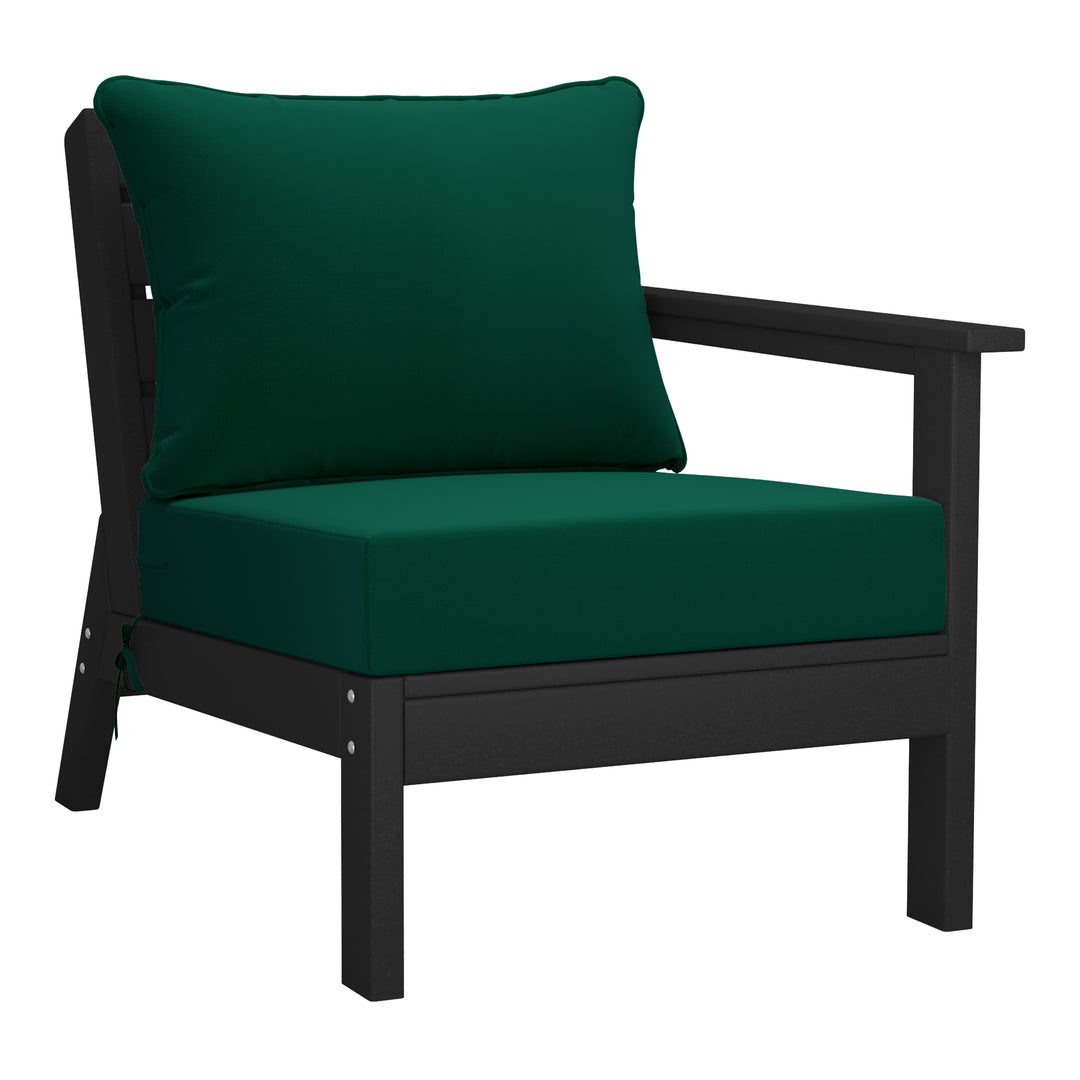 Avalon Outdoor Patio HDPE Sectional Sofa with Patio Cushions