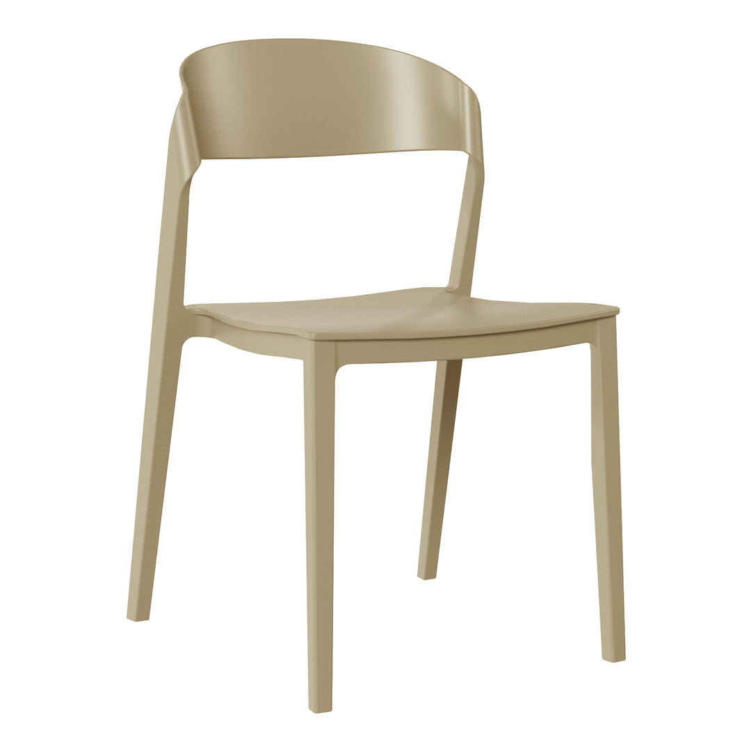 Playa Outdoor Modern Stackable Plastic Patio Bistro Dining Side Chairs (Set of 2)