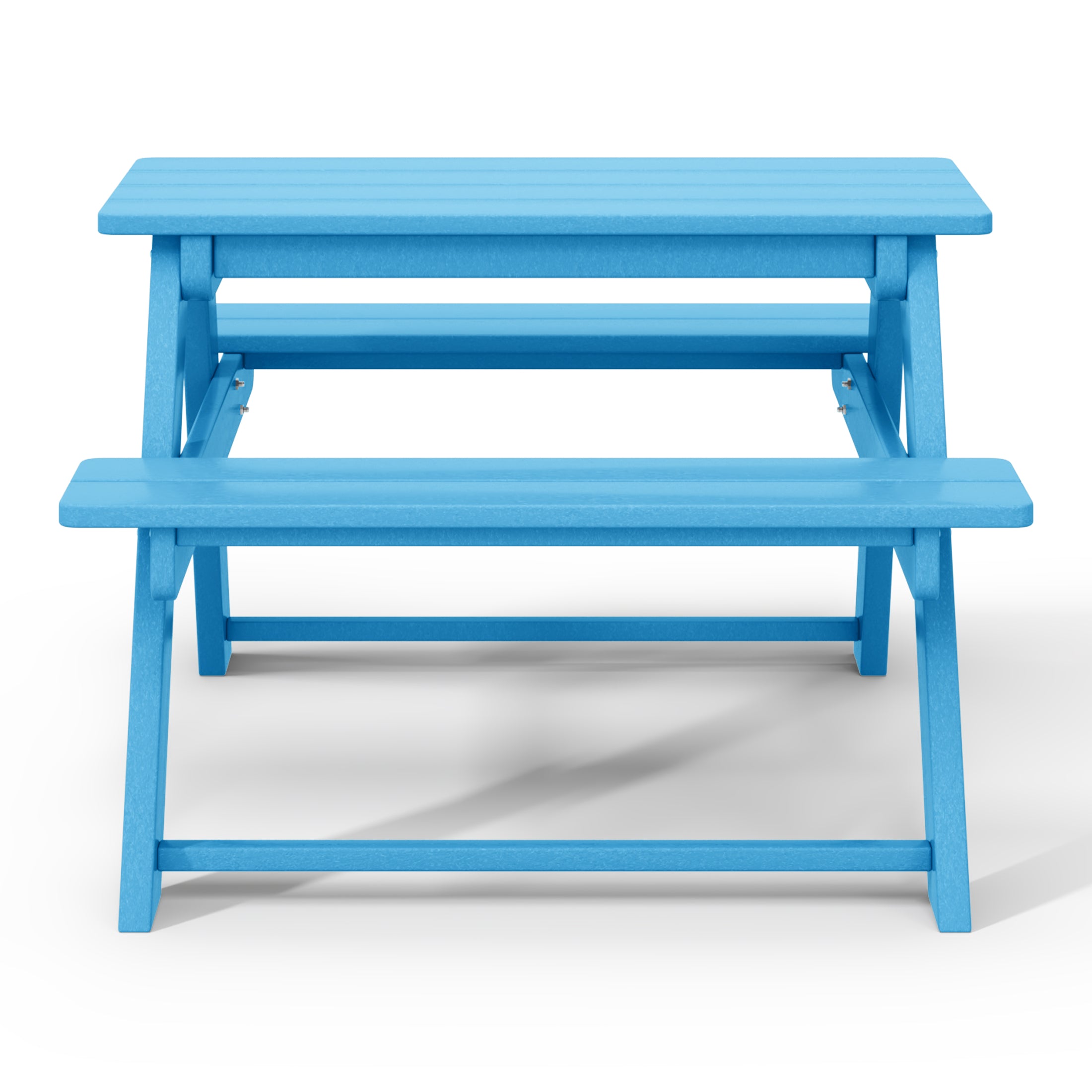 Malibu Outdoor Patio Kids HDPE Plastic Picnic Bench Table